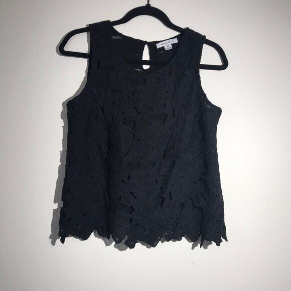 Purple Snow Tops - Purple Snow Black Lace Overlay Blouse Medium